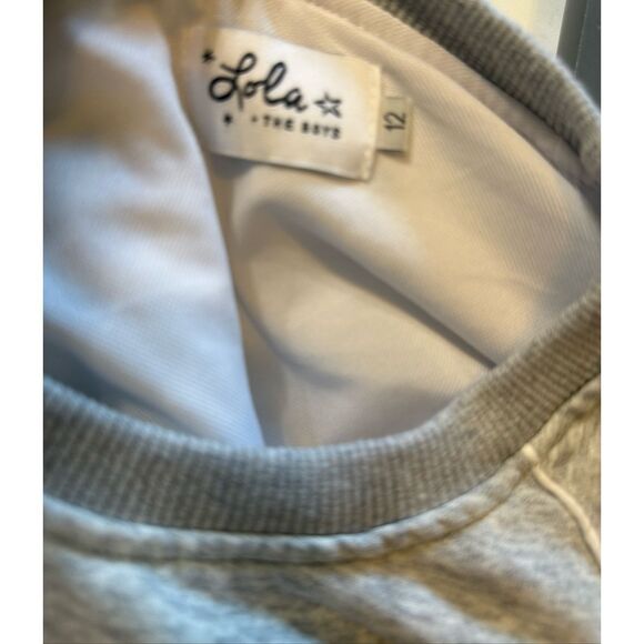 Lola The Boys Girl's Rhinestone Embellished Sweatshirt & Pants Set Gray Size 12 - Picture 4 of 15